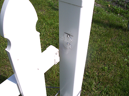 You can see in this closeup where the bracket has let go.